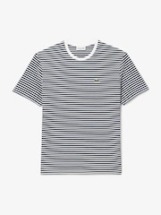 Lacoste White/Navy 100% Cotton Striped T-Shirt - Image 5 of 6