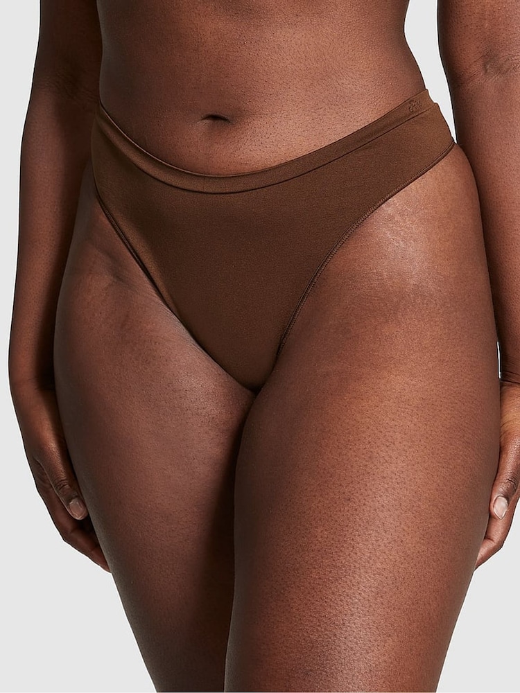 Victoria's Secret PINK Ganache Nude Seamless High Leg Thong Knickers - Image 1 of 3