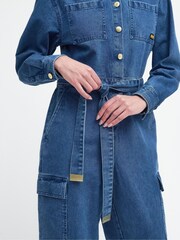 Barbour® International Blue Mid Wash Hamilton Denim Jumpsuit - Image 6 of 17