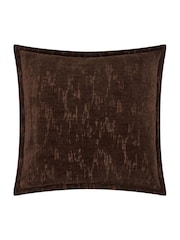Paoletti Chocolate Aurelio Chenille Jacquard Fibre Filled Cushion - Image 2 of 3