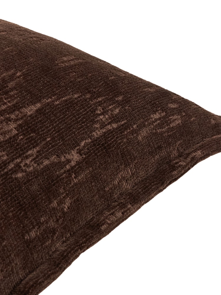 Paoletti Chocolate Aurelio Chenille Jacquard Fibre Filled Cushion - Image 3 of 3 Paoletti Chocolate Aurelio Chenille Jacquard Fibre Filled Cushion - Image 3 of 3