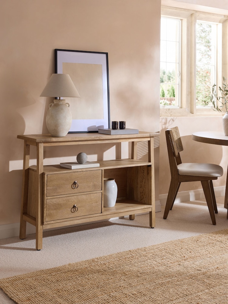 Natural Hector Mango Wood Console Table - Image 1 of 9
