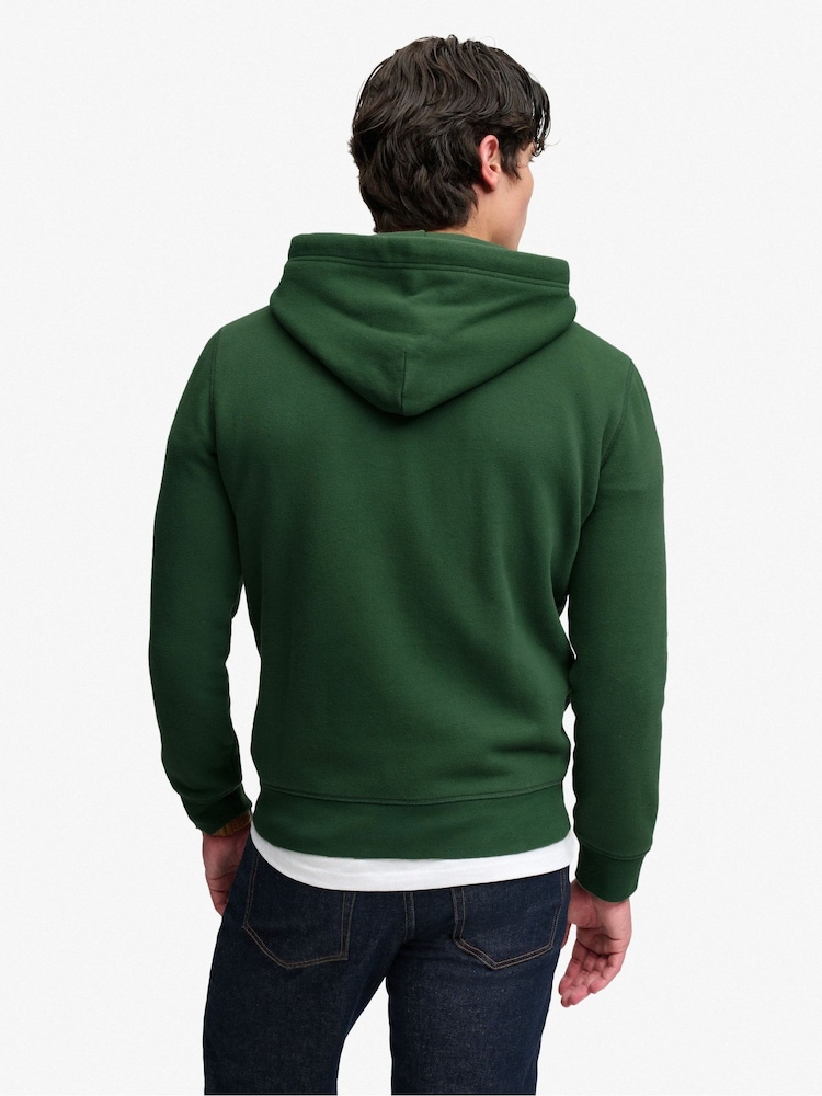 Superdry Green Outdoors Stripe Logo Hoodie - Image 2 of 4 Superdry Green Outdoors Stripe Logo Hoodie - Image 2 of 4