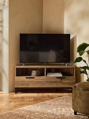 Dark Bronx Up to 46 inch Corner Oak Effect TV Unit - Image 2 of 11