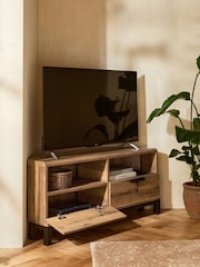Dark Bronx Up to 46 inch Corner Oak Effect TV Unit - Image 3 of 11