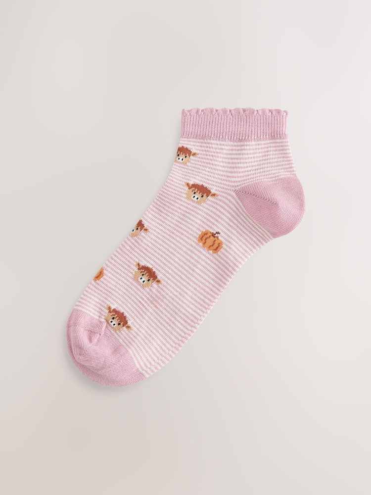 Autumn Hamish The Highland Cow Trainer Socks 5 Pack - Image 2 of 8