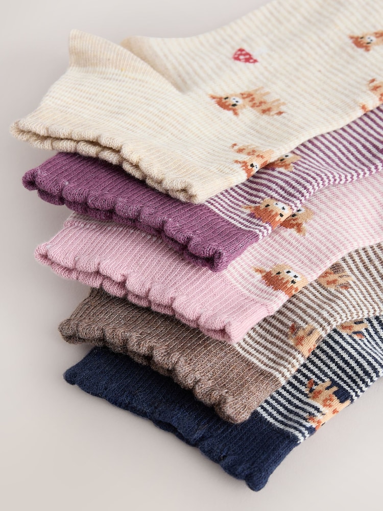 Autumn Hamish The Highland Cow Trainer Socks 5 Pack - Image 8 of 8