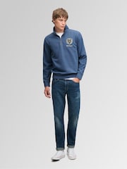 Superdry Blue Vintage Athletic Half Zip Sweatshirt - Image 3 of 7