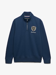 Superdry Blue Vintage Athletic Half Zip Sweatshirt - Image 6 of 7