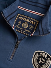 Superdry Blue Vintage Athletic Half Zip Sweatshirt - Image 7 of 7