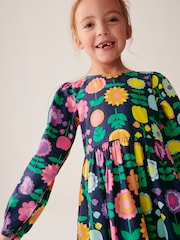 Little Bird by Jools Oliver Navy Long Sleeve Floral Dress - Image 4 of 9