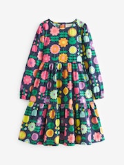 Little Bird by Jools Oliver Navy Long Sleeve Floral Dress - Image 6 of 9