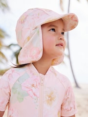 Pink Floral Swim Legionnaire Hat (3mths-10yrs) - Image 2 of 4