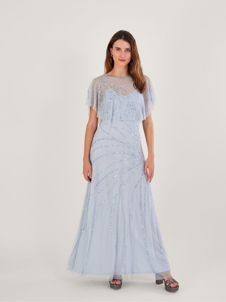 Monsoon Grey Sienna Sustainable Embroidered Maxi Dress - Image 1 of 4 Monsoon Grey Sienna Sustainable Embroidered Maxi Dress - Image 1 of 4