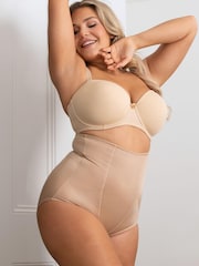 Pour Moi Nude Lingerie Hourglass Shapewear Firm Tummy Control High Waist Knickers - Image 1 of 5
