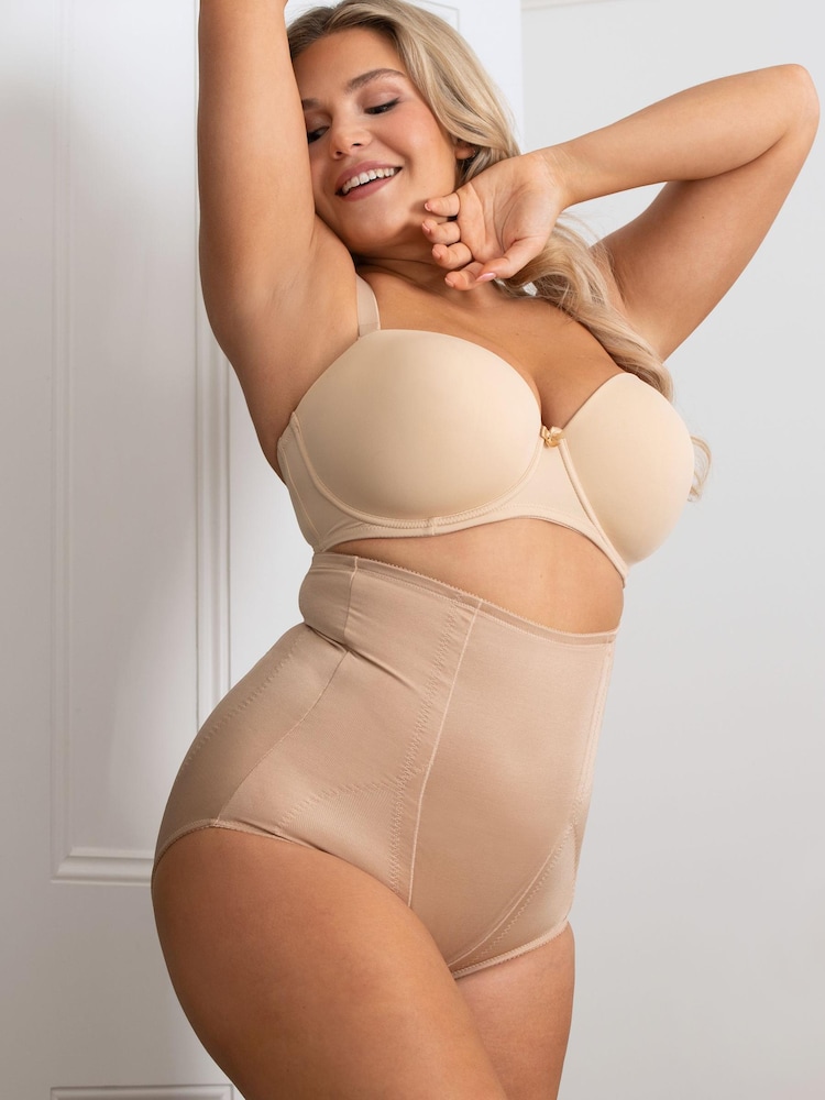 Pour Moi Nude Lingerie Hourglass Shapewear Firm Tummy Control High Waist Knickers - Image 1 of 5