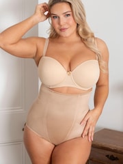 Pour Moi Nude Lingerie Hourglass Shapewear Firm Tummy Control High Waist Knickers - Image 2 of 5