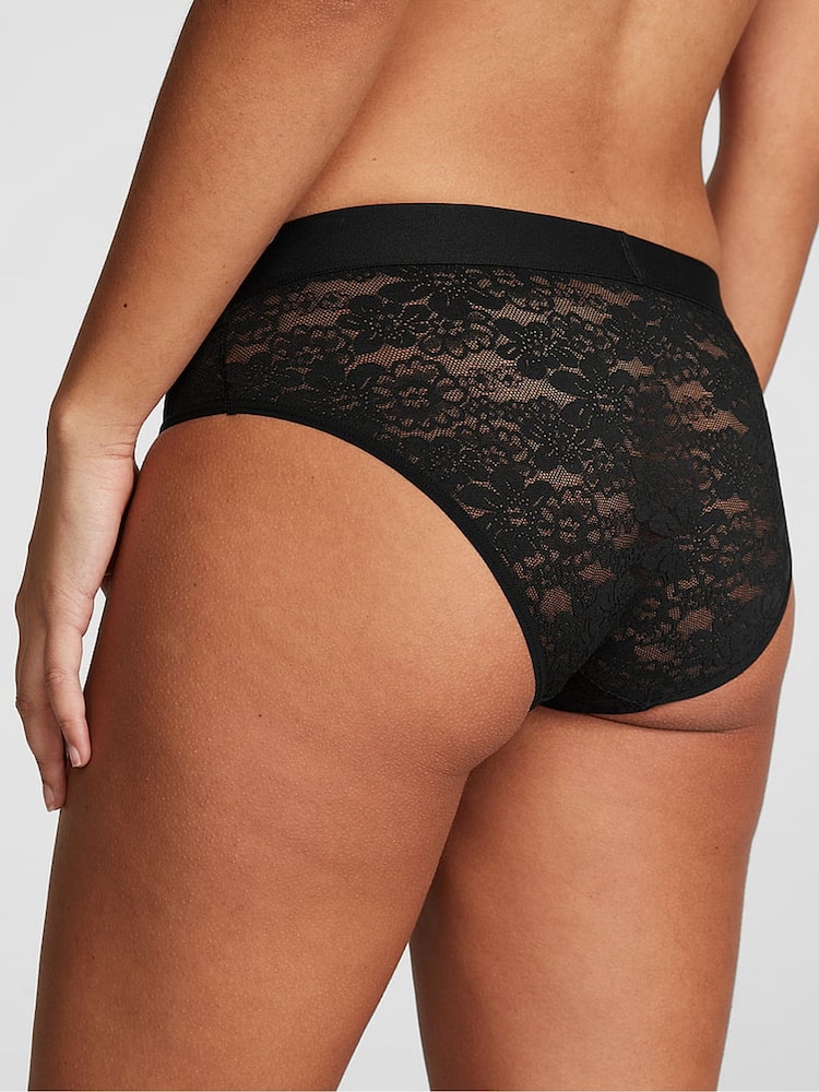 Victoria's Secret PINK Black Hipster Logo Knickers - Image 2 of 3