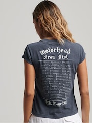 Superdry Black Motorhead Cap Sleeve T-Shirt - Image 2 of 6