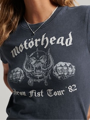 Superdry Black Motorhead Cap Sleeve T-Shirt - Image 6 of 6