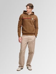 Superdry Brown Outdoors Stripe Logo Hoodie - Image 3 of 7