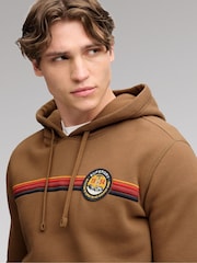 Superdry Brown Outdoors Stripe Logo Hoodie - Image 4 of 7
