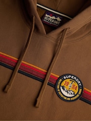 Superdry Brown Outdoors Stripe Logo Hoodie - Image 7 of 7