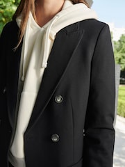 Black Tailored Button Detail Double Breasted Blazer - Image 3 of 5