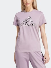adidas Purple 100% Cotton Sportswear Animal Print Graphic T-Shirt - Image 3 of 7