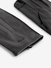 Black Signature Cashmere Lined Leather Gloves - Image 4 of 4