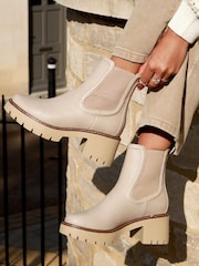 Linzi Cream Esther Heeled Ankle Boots With Chunky Sole - Image 2 of 5