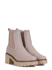 Linzi Cream Esther Heeled Ankle Boots With Chunky Sole - Image 4 of 5