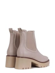 Linzi Cream Esther Heeled Ankle Boots With Chunky Sole - Image 5 of 5