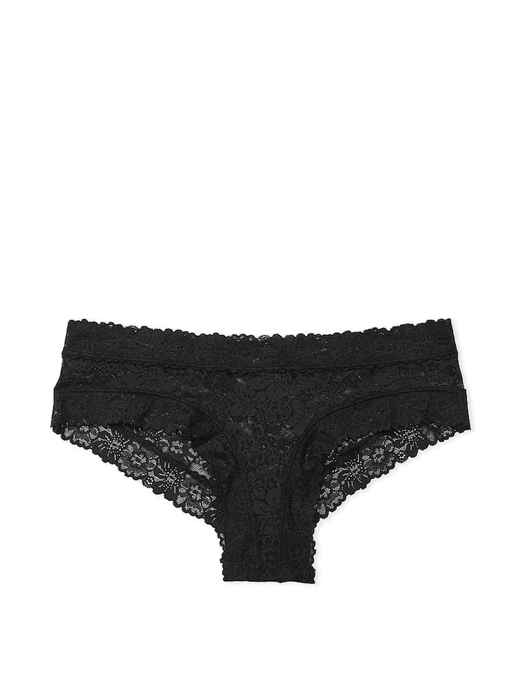 Victoria's Secret PINK Black Short Floral Lace Knickers - Image 3 of 3