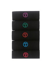 Initial Black Embroidered Lasting Fresh Socks 5 Pack - Image 1 of 7