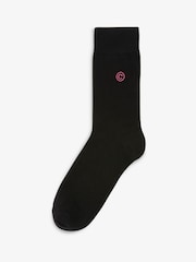 Initial Black Embroidered Lasting Fresh Socks 5 Pack - Image 3 of 7