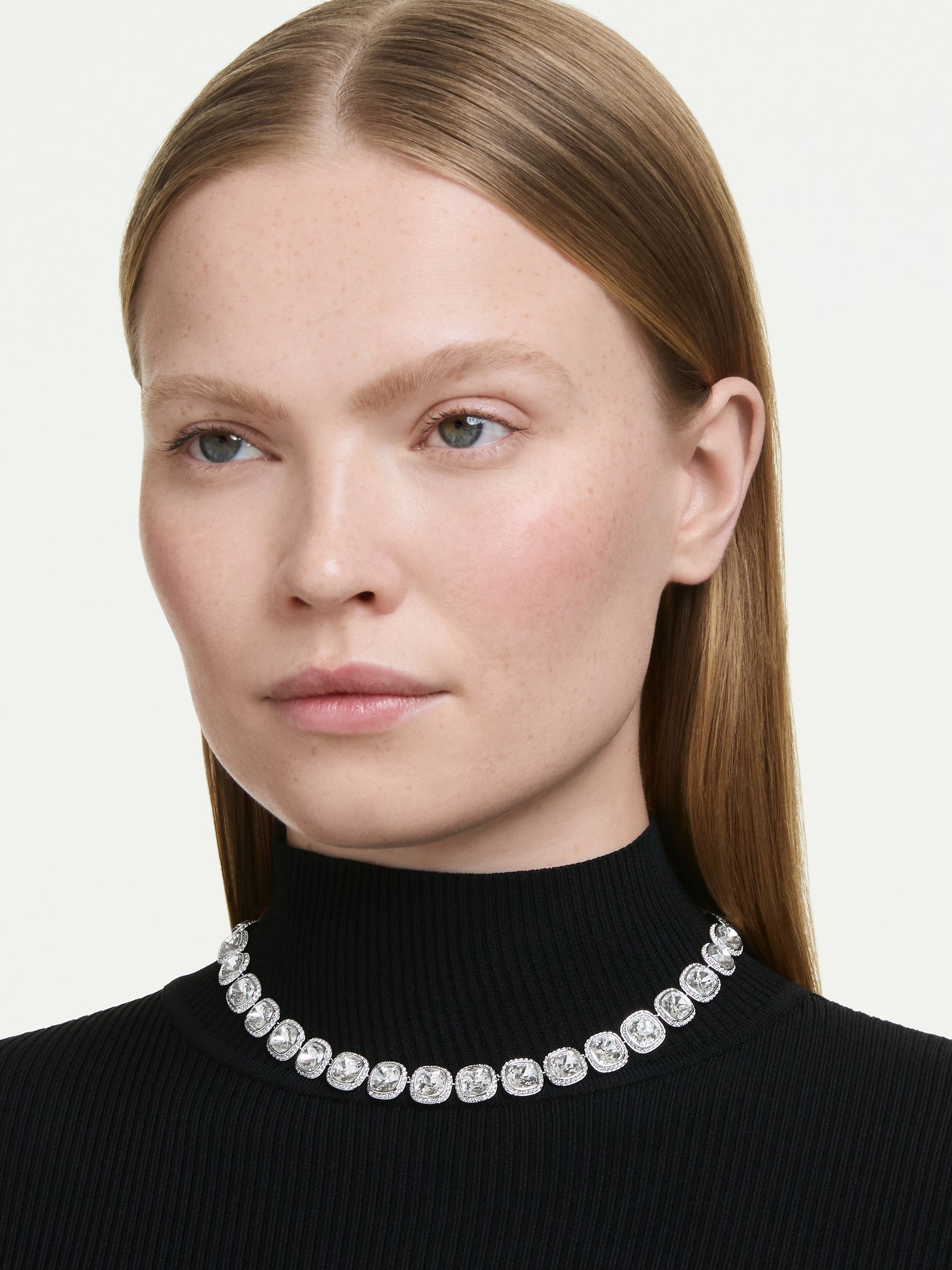 Swarovski Jewellery Women's Light/Silver Swarovski Una Angelic Cushion Cut Crystal Necklace 2.4Cm, 38-45Cm - Image 4