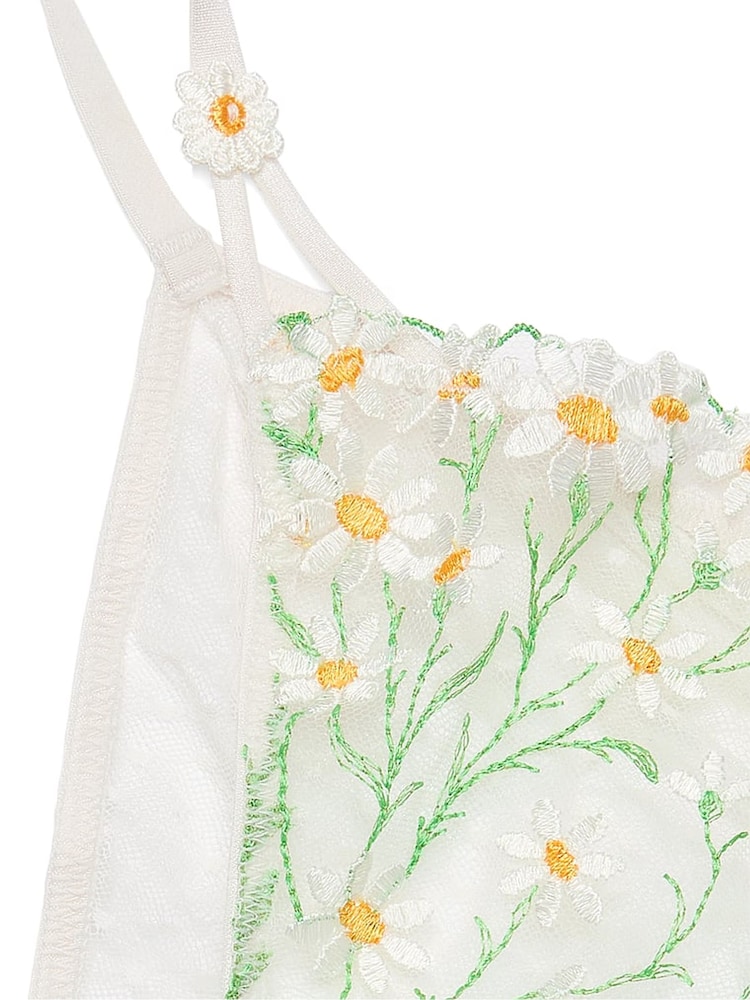 Victoria's Secret Daisy Embroidery White Bikini Knickers - Image 2 of 2