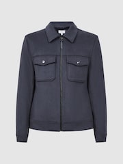 Azul fuerza aérea - Chaqueta de lana con cremallera Peridoe de Reiss - Imagen 2 de 5