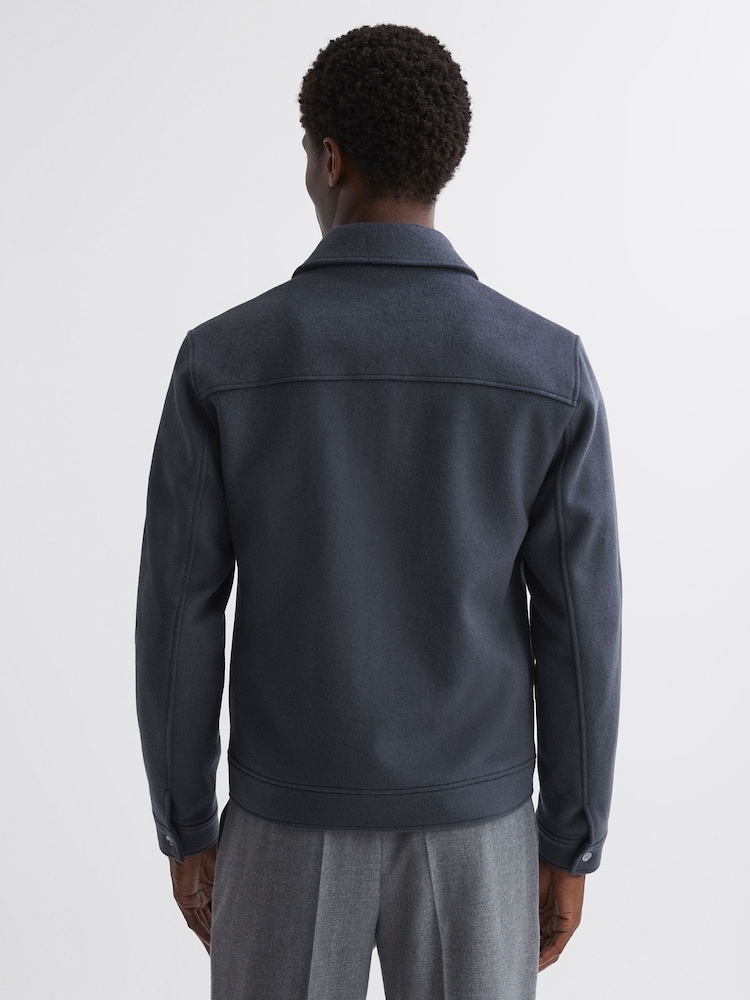 Azul fuerza aérea - Chaqueta de lana con cremallera Peridoe de Reiss - Imagen 5 de 5
