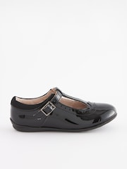 Black Patent Standard Fit (F) Leather T-Bar Leather Shoes - Image 2 of 6