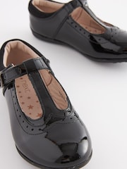 Black Patent Standard Fit (F) Leather T-Bar Leather Shoes - Image 4 of 6