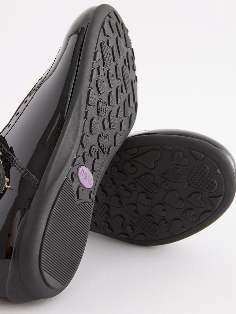 Black Patent Standard Fit (F) Leather T-Bar Leather Shoes - Image 6 of 6
