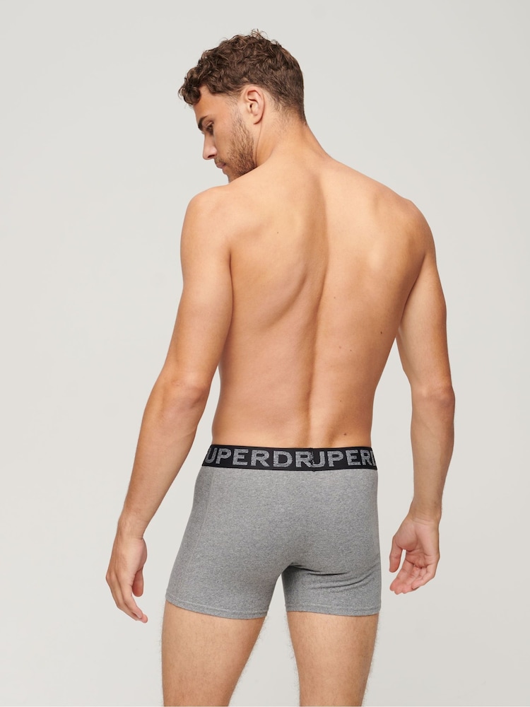 Superdry Black/Bright Orange/Grey Marl Boxer Shorts 3 Pack - Image 2 of 6
