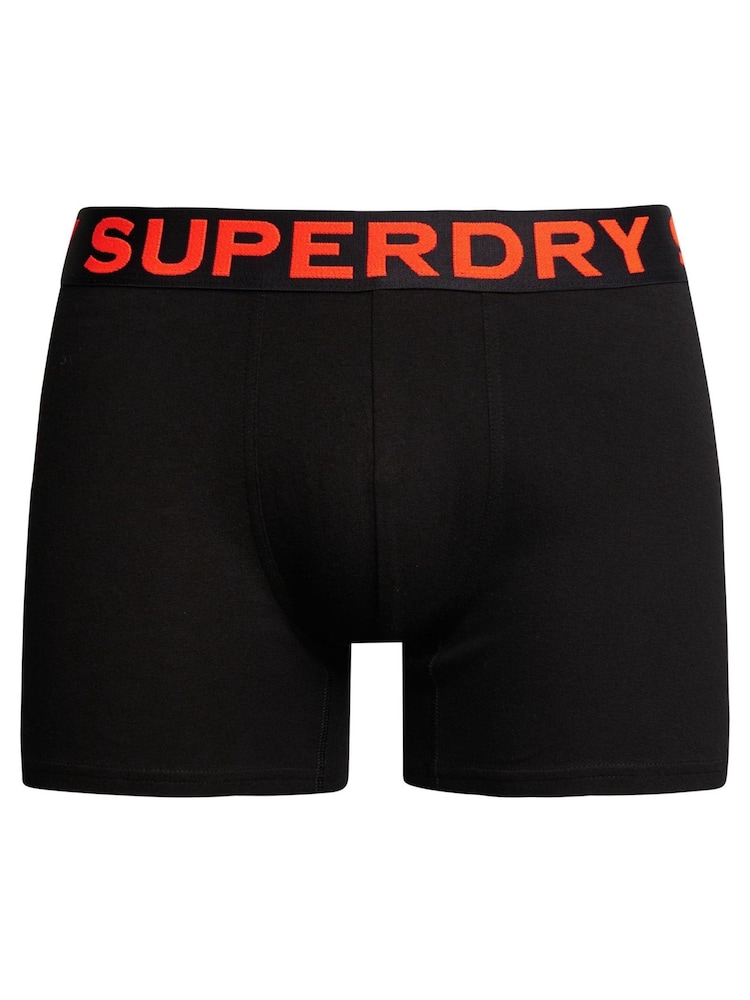 Superdry Black/Bright Orange/Grey Marl Boxer Shorts 3 Pack - Image 4 of 6
