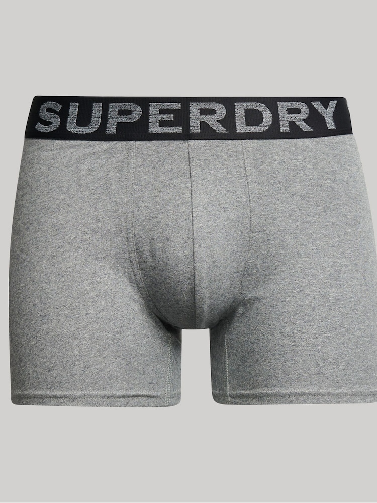 Superdry Black/Bright Orange/Grey Marl Boxer Shorts 3 Pack - Image 6 of 6