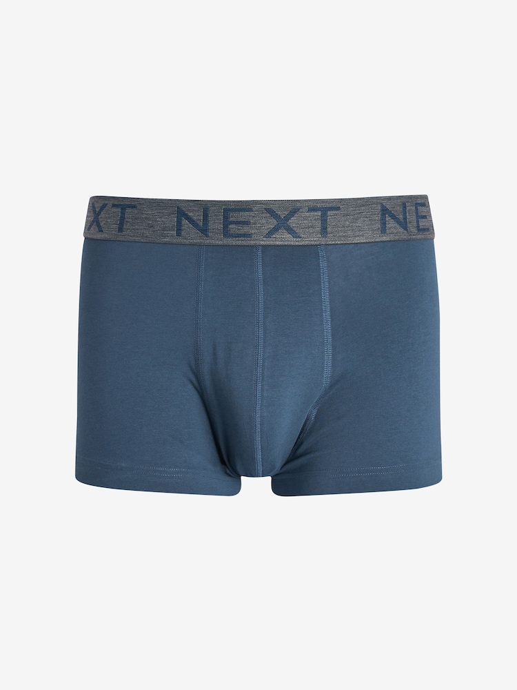 Blue 10 pack Cotton Rich Blend Hipsters Boxers - Image 2 of 7