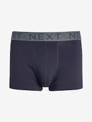 Blue 10 pack Cotton Rich Blend Hipsters Boxers - Image 3 of 7