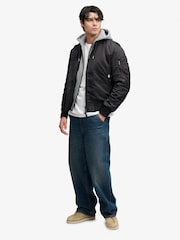 Superdry Black Hooded MA1 Bomber Jacket - Image 4 of 8
