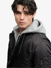 Superdry Black Hooded MA1 Bomber Jacket - Image 5 of 8